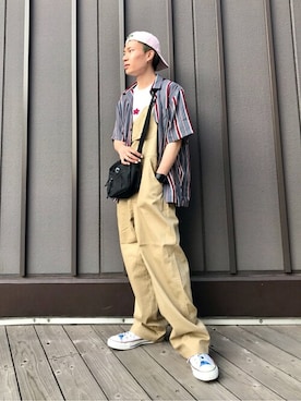 「スポーツミックス」｜「アイテム（サロペット/オーバーオール）」を使った、WEGOさん（メンズ・162cm）の夏コーディネート