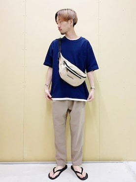 「KANGOL（カンゴール）のアイテム（バッグ）」を使った、WEGOさん（メンズ・170cm）の夏コーディネート