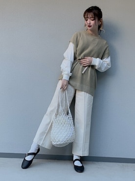 「ピスタチオ」｜「アイテム（チノパンツ）」を使った、WEGOさん（レディース・152cm）の夏コーディネート