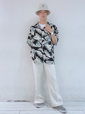 「アロハシャツ」｜WEGOさん（メンズ・165cm）の夏コーディネート