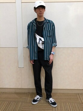 「CONVERSE（コンバース）のアイテム（帽子）」を使った、WEGOさん（メンズ・170cm）の夏コーディネート