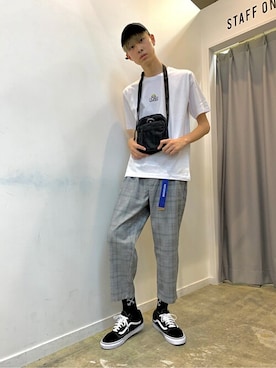 「CONVERSE（コンバース）のアイテム（バッグ）」を使った、WEGOさん（メンズ・180cm）の夏コーディネート