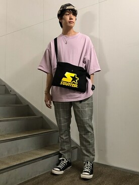 「STARTER（スターター）のアイテム（バッグ）」を使った、WEGOさん（メンズ・170cm）の夏コーディネート