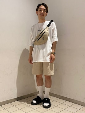 「KANGOL（カンゴール）のアイテム（バッグ）」を使った、WEGOさん（メンズ・163cm）の夏コーディネート