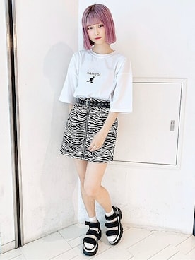 「原宿」｜「アイテム（サンダル）」を使った、WEGOさん（レディース・163cm）の夏コーディネート