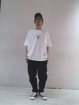 「KANGOL（カンゴール）のアイテム（キャップ）」を使った、WEGOさん（メンズ・167cm）の夏コーディネート