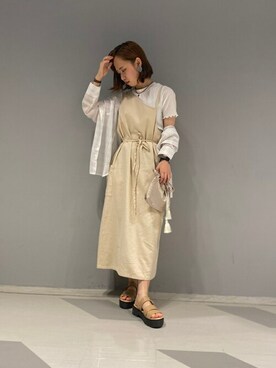 「ビッグシャツ」｜「アイテム（ワンピース/ドレス）」を使った、WEGOさん（レディース・161cm）の夏コーディネート