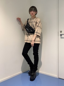 「KANGOL（カンゴール）のアイテム（バッグ）」を使った、WEGOさん（メンズ・168cm）の夏コーディネート