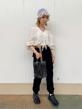 「WC（ダブル シー）のアイテム（帽子）」を使った、WEGOさん（レディース・157cm）の夏コーディネート