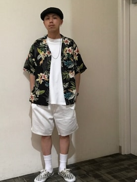 「WEGO（ウィゴー）のアイテム（ハンチング/ベレー帽）」を使った、WEGOさん（メンズ・174cm）の夏コーディネート