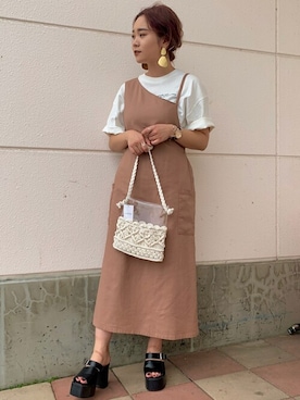「ベルトサンダル」｜「アイテム（ワンピース/ドレス）」を使った、WEGOさん（レディース・162cm）の夏コーディネート