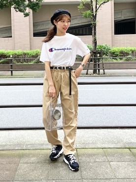 「Champion」｜「アイテム（ハンチング/ベレー帽）」を使った、WEGOさん（レディース・157cm）の夏コーディネート