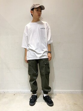 「WEGO（ウィゴー）のWEGO/カーゴジョガーパンツ（カーゴパンツ）」を使った、WEGOさん（メンズ・163cm）の夏コーディネート