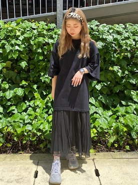 「WEGO（ウィゴー）のWEGO/ワイドカチューシャ（カチューシャ）」を使った、WEGOさん（レディース・150cm）の夏コーディネート