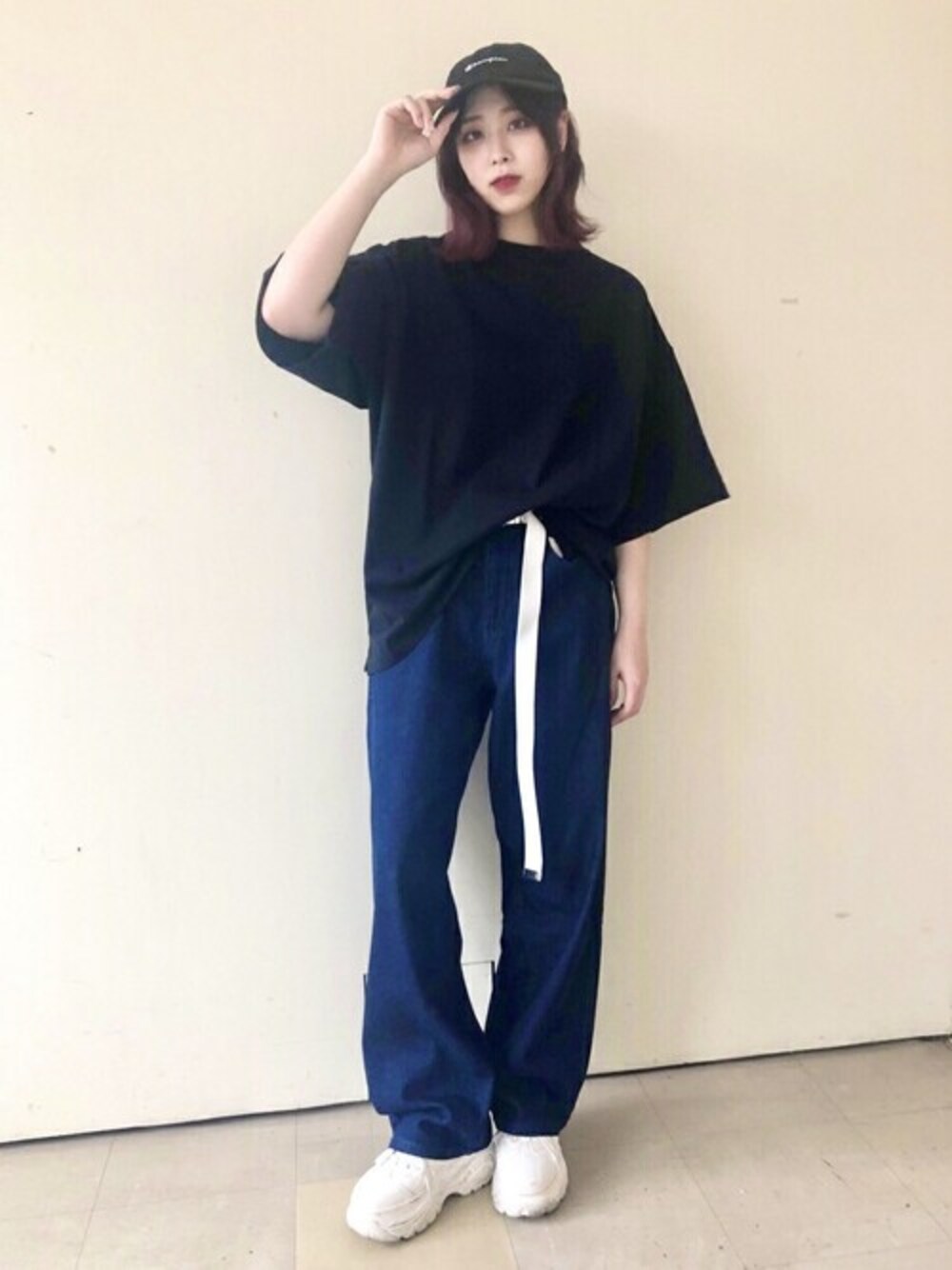 「WEGO、カジュアル、Tシャツ、メンズライク、プチプラ、プチプラコーデ、夏コーデ、カジュアルコーデ、おしゃれさんと繋がりたい、いいね、save、フォローお願いします🤑」｜「WEGOのWEGO/デニムワイドパンツ（デニムパンツ、ブルー系）」を使った、WEGOさん（レディース・159cm）の夏コーディネートの1枚目の写真