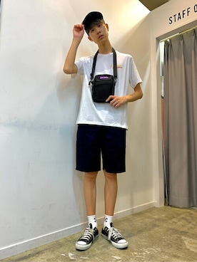 「BEN DAVIS（ベンデイビス）のアイテム（バッグ）」を使った、WEGOさん（メンズ・180cm）の夏コーディネート