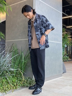 「リラックスパンツ」｜「アイテム（スラックス）」を使った、WEGOさん（メンズ・171cm）の夏コーディネート