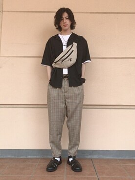 「KANGOL（カンゴール）のアイテム（バッグ）」を使った、WEGOさん（メンズ・169cm）の夏コーディネート