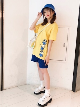 「MINIONS（ミニオンズ）のアイテム」を使った、WEGOさん（レディース・152cm）の夏コーディネート