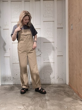 「simple」｜「アイテム（オールインワン・サロペット）」を使った、WEGOさん（レディース・160cm）の夏コーディネート