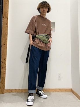 「KANGOL（カンゴール）のアイテム（バッグ）」を使った、WEGOさん（メンズ・181cm）の夏コーディネート