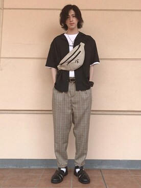 「KANGOL（カンゴール）のアイテム（バッグ）」を使った、WEGOさん（メンズ・169cm）の夏コーディネート