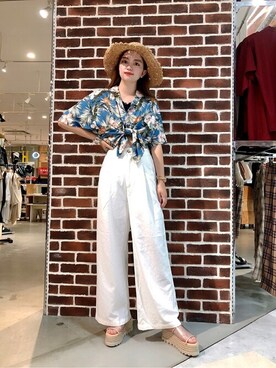 「アロハシャツ」｜WEGOさん（レディース・163cm）の夏コーディネート