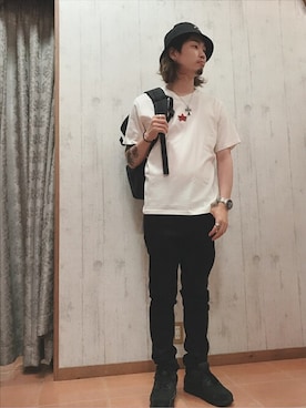 「CONVERSE（コンバース）のアイテム（帽子）」を使った、WEGOさん（メンズ・173cm）の夏コーディネート