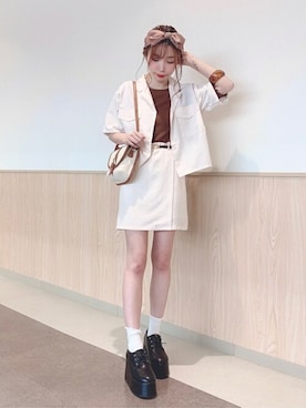 「アイテム（バングル/リストバンド）」を使った、WEGOさん（レディース・153cm）の夏コーディネート