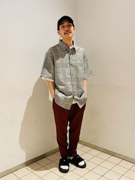 「リラックスパンツ」｜「アイテム（帽子）」を使った、WEGOさん（レディース・163cm）の夏コーディネート