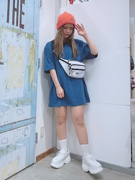 「BEN DAVIS（ベンデイビス）のアイテム（帽子）」を使った、WEGOさん（レディース・159cm）の夏コーディネート