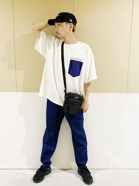 「Champion（チャンピオン）のアイテム（帽子）」を使った、WEGOさん（メンズ・170cm）の夏コーディネート