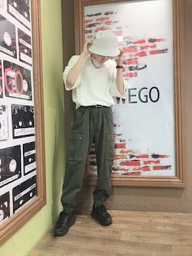 「WEGO（ウィゴー）のWEGO/カーゴジョガーパンツ（カーゴパンツ）」を使った、WEGOさん（メンズ・165cm）の夏コーディネート