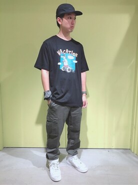 「WEGO（ウィゴー）のWEGO/カーゴジョガーパンツ（カーゴパンツ）」を使った、WEGOさん（メンズ・170cm）の夏コーディネート