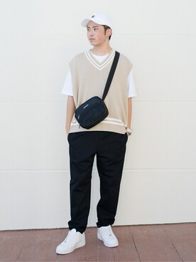 「KANGOL（カンゴール）のアイテム（バッグ）」を使った、WEGOさん（メンズ・177cm）の夏コーディネート