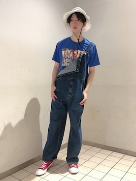 「WEGO（ウィゴー）のアイテム（サロペット/オーバーオール）」を使った、WEGOさん（メンズ・172cm）の夏コーディネート