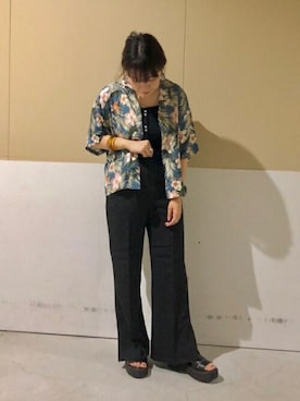 「アロハシャツ」｜WEGOさん（レディース・158cm）の夏コーディネート