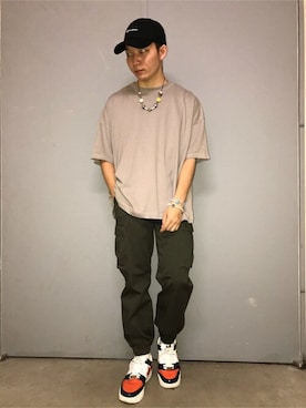 「Champion（チャンピオン）のアイテム（帽子）」を使った、WEGOさん（メンズ・170cm）の夏コーディネート