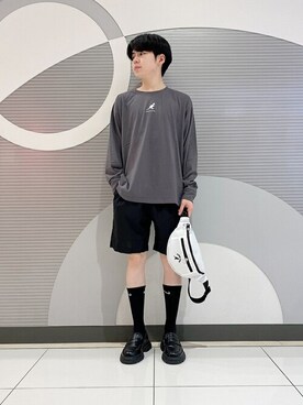 「KANGOL（カンゴール）のアイテム（バッグ）」を使った、WEGOさん（メンズ・170cm）の夏コーディネート