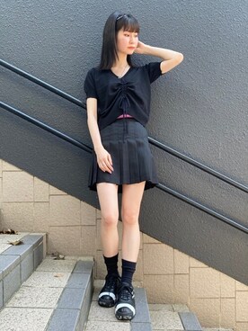 「WC（ダブル シー）のアイテム（ニット/セーター）」を使った、WEGOさん（レディース・162cm）の夏コーディネート