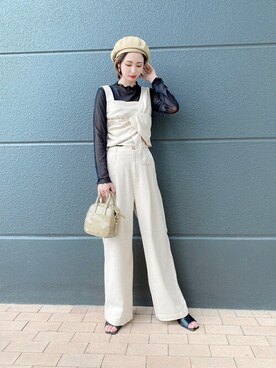「シースルー」｜「アイテム（ハンチング/ベレー帽）」を使った、WEGOさん（レディース・161cm）の秋コーディネート