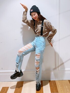 「BEN DAVIS（ベンデイビス）のアイテム（帽子）」を使った、WEGOさん（レディース・162cm）の夏コーディネート