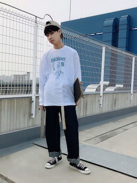 「CONVERSE（コンバース）のアイテム（帽子）」を使った、WEGOさん（メンズ・168cm）の夏コーディネート
