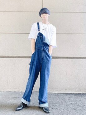 「WEGO（ウィゴー）のアイテム（サロペット/オーバーオール）」を使った、WEGOさん（メンズ・177cm）の夏コーディネート
