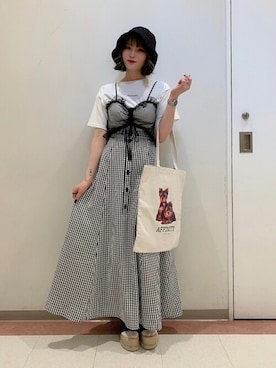 「WC（ダブル シー）のアイテム（帽子）」を使った、WEGOさん（レディース・154cm）の夏コーディネート