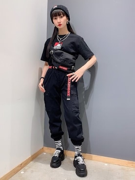 「BEN DAVIS（ベンデイビス）のアイテム（帽子）」を使った、WEGOさん（レディース・160cm）の夏コーディネート