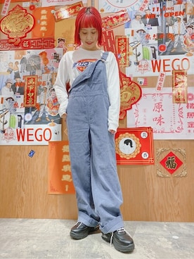 「ディッキーズ(Dickies)」｜「アイテム（サロペット/オーバーオール）」を使った、WEGOさん（レディース・157cm）の秋コーディネート