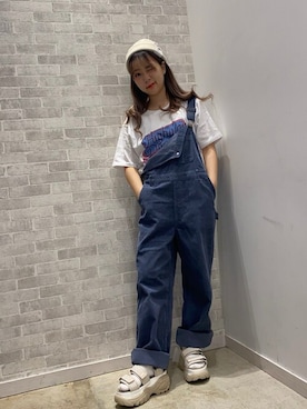 「PUMA」｜「アイテム（サロペット/オーバーオール）」を使った、WEGOさん（レディース・148cm）の秋コーディネート