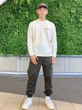 「WEGO（ウィゴー）のWEGO/カーゴジョガーパンツ（カーゴパンツ）」を使った、WEGOさん（メンズ・178cm）の秋コーディネート