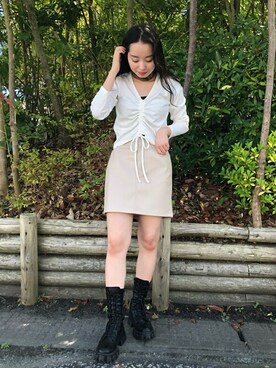 「フェイクレザー」｜「アイテム（財布/小物）」を使った、WEGOさん（レディース・161cm）の秋コーディネート